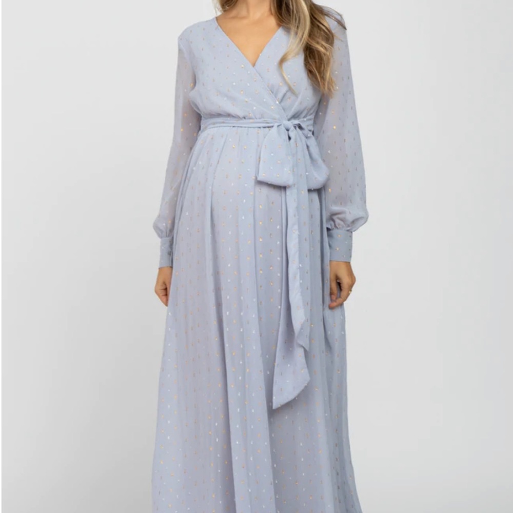 PinkBlush Chiffon Maternity Maxi Dress